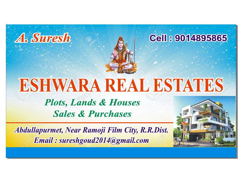 Plots, Lands & House For Sale or Purchase by Eswara Real Estates,Abdullapurmet, Hyderabad.