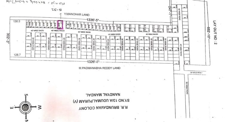 Residential Plot For Sale at RR Brundhavan Colony, Nandyal