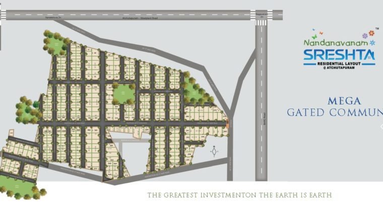 100 Plots For Sale at Nandanavanam Sreshta Residential Layout @ Atchutapuram