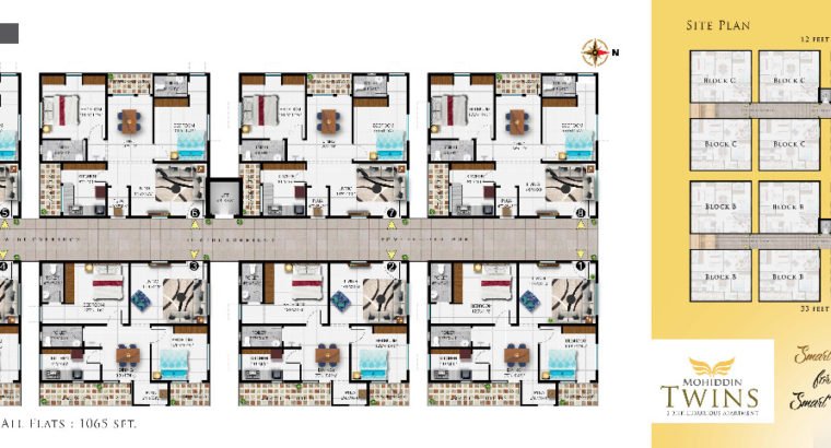 2BHK Luxurious Flats for Sale By Mohiddin Constructions at Main Raod Tatipaka.