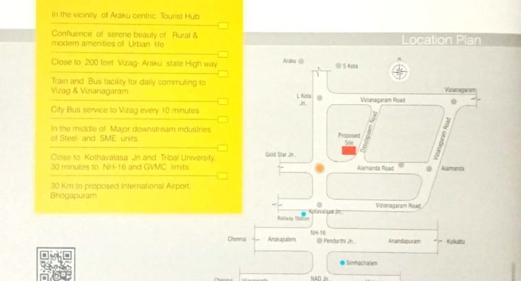 20 Open Plots for Sale at Kothavalasa, Via Alamanda Road