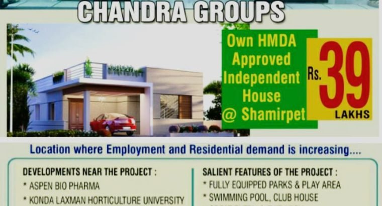 Independent Houses For Sale at HMDA Approved Layout @ Shamirpet