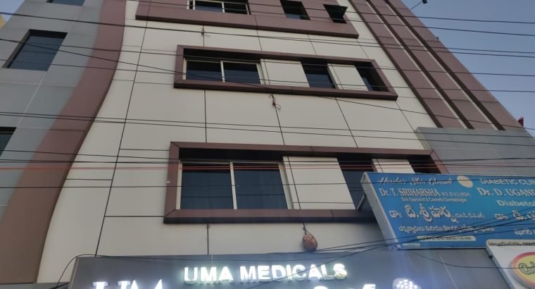 G+3 Commercial Building Space For Rent at Upstair of Uma Medicals, Vizianagaram Town.