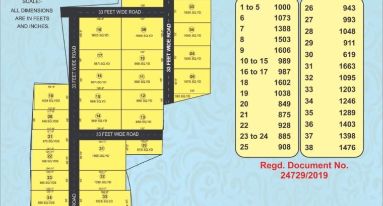 30 Plots for Sale at Sams Real Farm Plots Police Training Center, Jadcherla.