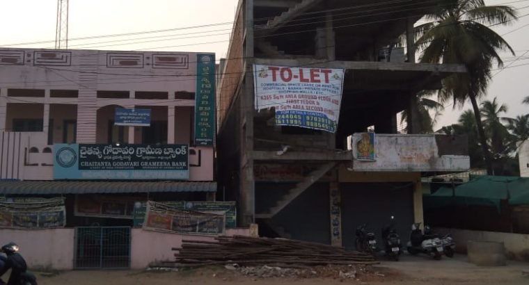 G +2 Commercial Building For Rent or Lease Near Chaitanya Godavari Grameena Bank, Amalapuram