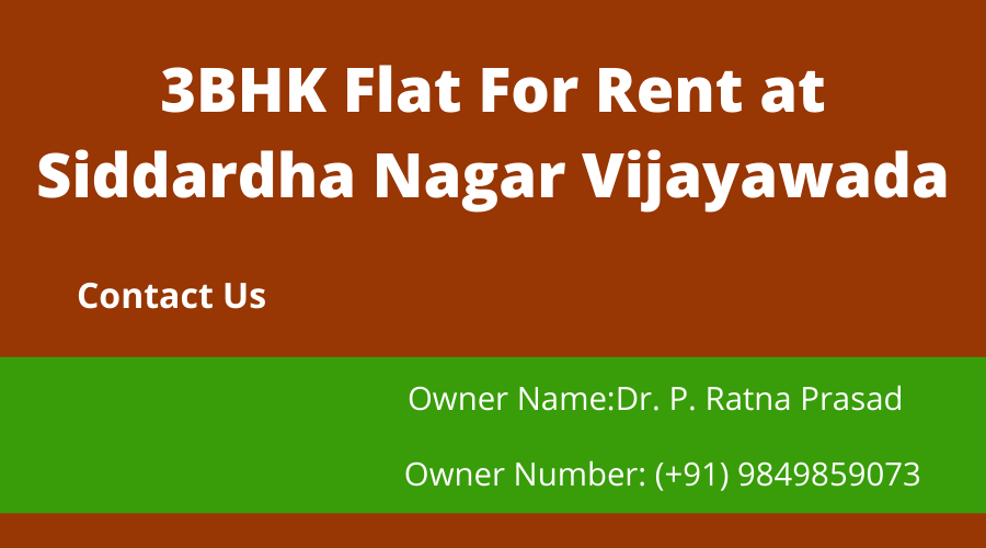 3BHK Flat For Rent at Siddhartha Nagar, Vijayawada.