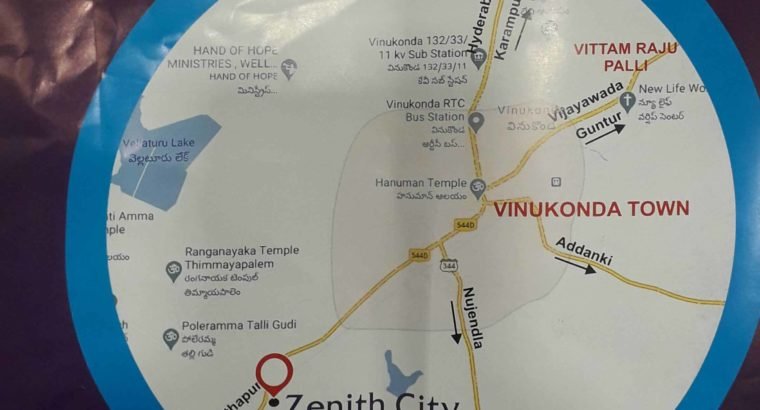 Open Plots For Sale at Zenith City, Vinukonda, Guntur