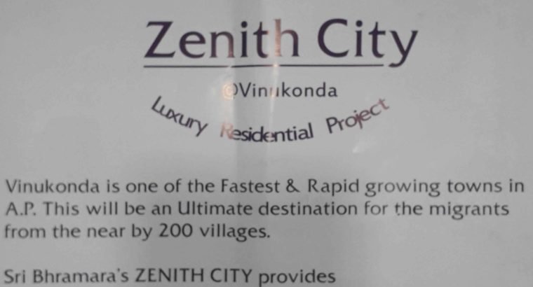 Open Plots For Sale at Zenith City, Vinukonda, Guntur