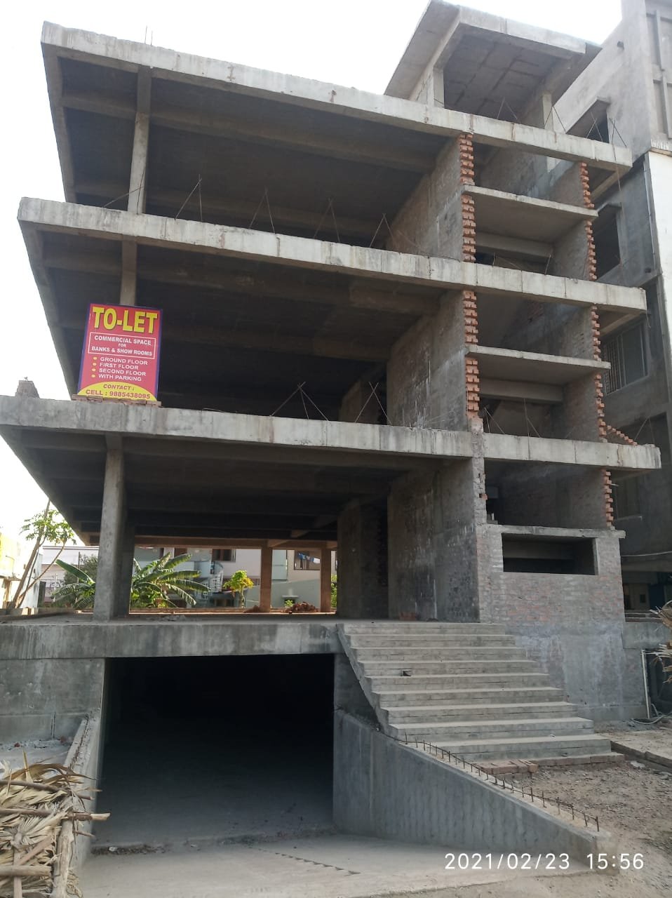 Cellar + G +2 Commercial Building For Rent, Beside State Bank Of India, Gaigalapadu Branch, Sarpavaram Road, Kakinada