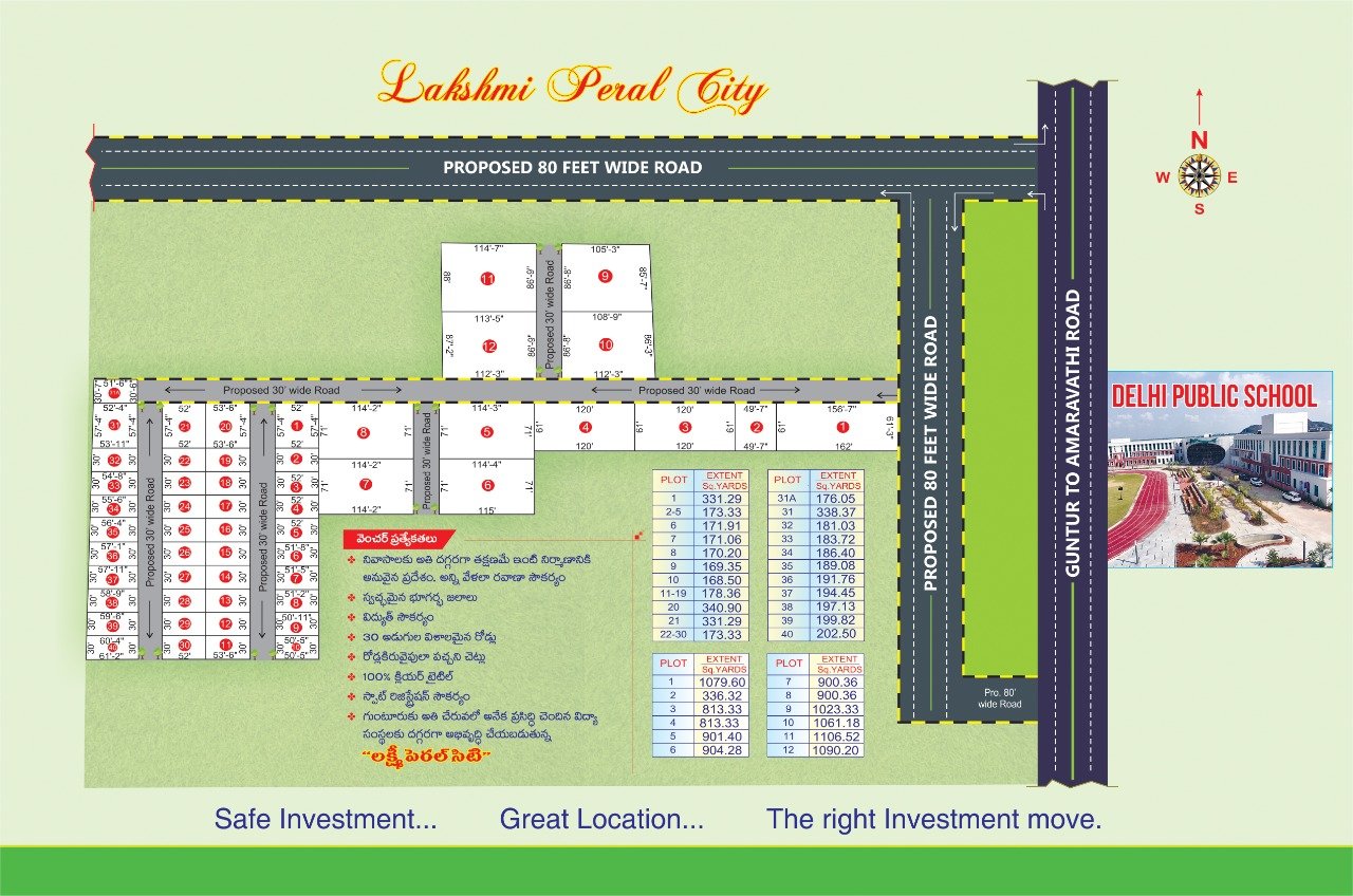 Residential Open Plots for Sale at Guntur to Amaravathi Road, Guntur.