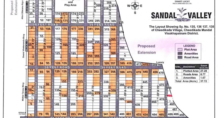 60 Acres Farm Land Plots with Sandalwood Plants For Sale at Cheedikada , Near Chodavaram, Visakhapatnam District.