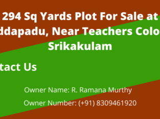 294 Sq Yards Plot For Sale at Peddapadu, Near Teachers Colony, Srikakulam