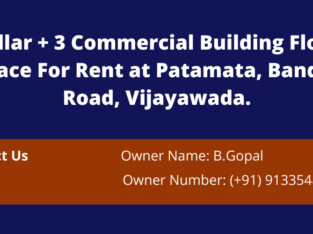 Cellar + 3 Floors Commercial Building Space For Rent at Patamata,Vijayawada.