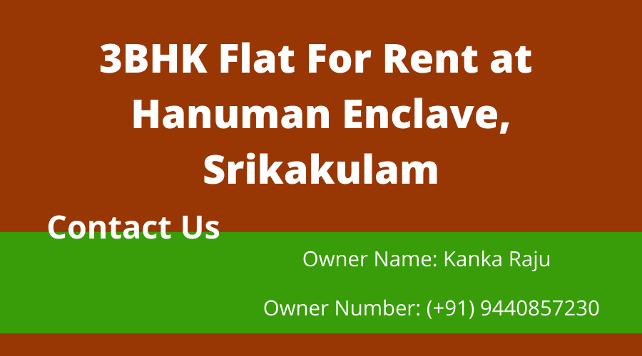 3BHK Flat For Rent at Hanuman Enclave, Srikakulam
