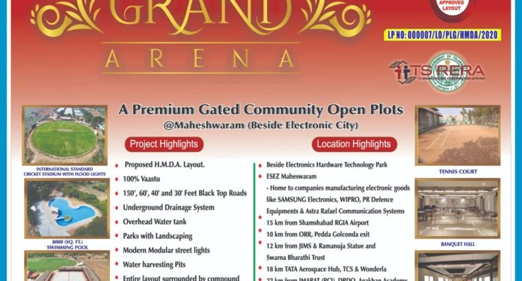 Open Plots For Sale Maheswaram Beside Electronic SEZ, Hyderabad.